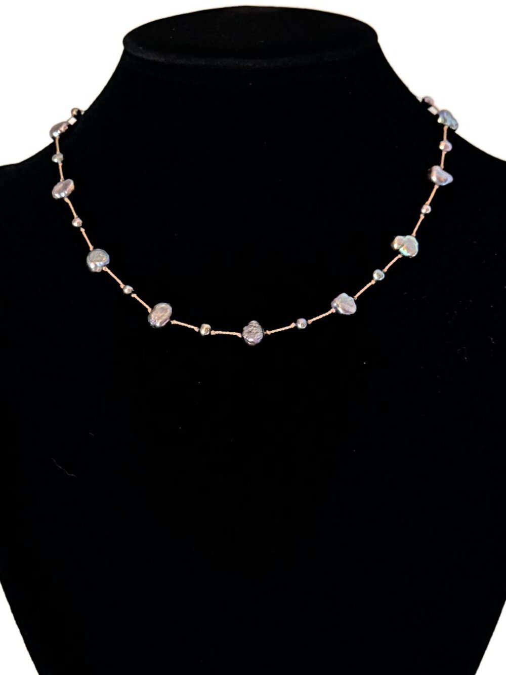 925 Sterling Silver Genuine Freshwater Pearl Necklace (16 inch)